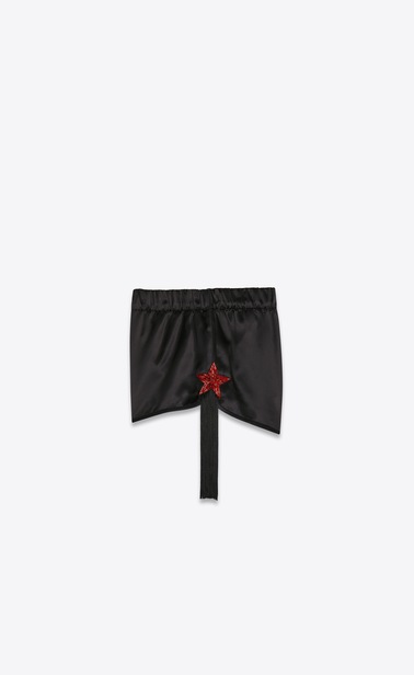 Satin shorts with embroidered stars